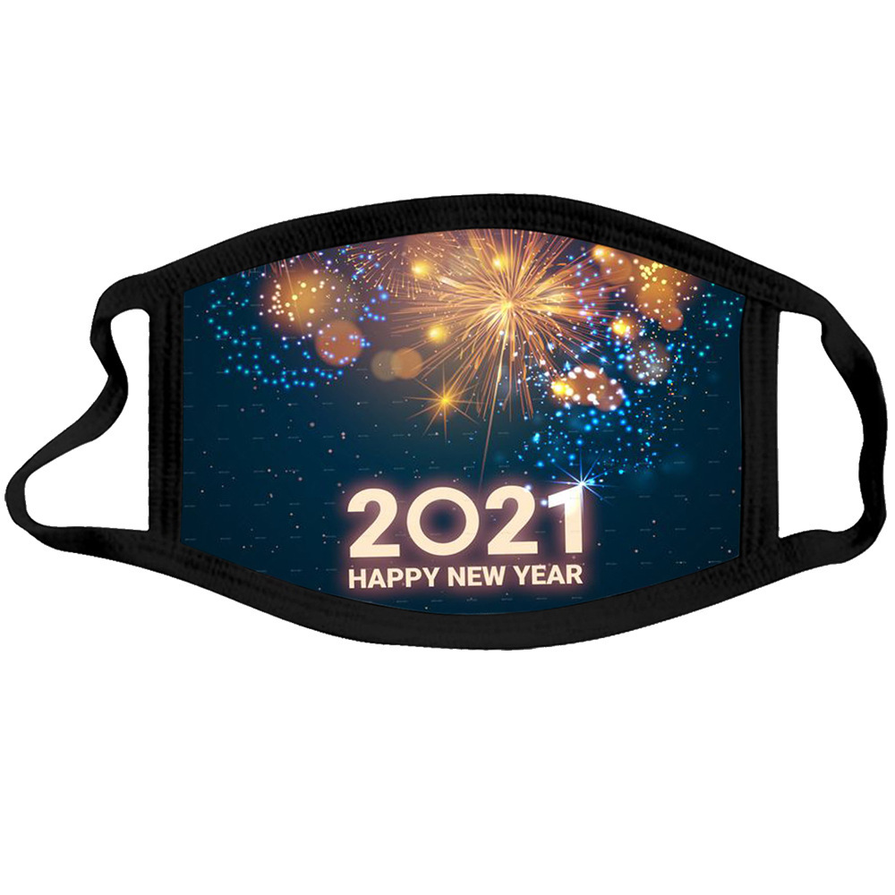5PCS 2021 New Year Mask Into A Population Mask Water Washing Breathable Soft Printing Dust Cloth Mask 5PCS